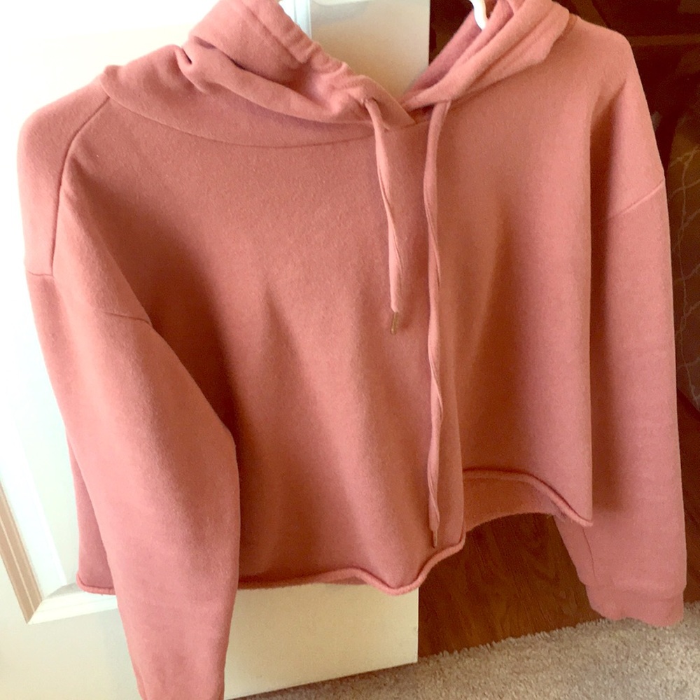 Forever 21 crop hoodie pink SIZE LG